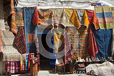 Carpet shop, Essaouira Stock Photo