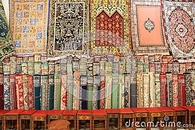 Carpet shop in Tangier, Morocco Editorial Stock Photo