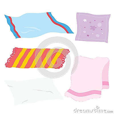 Carpet Towel Sheet Napkin Handkerchief Rag Fabric Cloth Cartoon Vector Vector Illustration