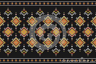 Carpet tribal pattern art. Geometric ethnic seamless pattern traditional. Aztec ethnic ornament print. Mexican style Vector Illustration