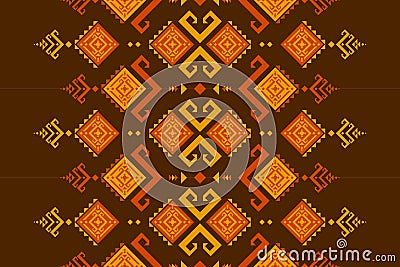 Carpet tribal pattern art. Geometric ethnic seamless pattern traditional. Aztec ethnic ornament print. Mexican style Vector Illustration