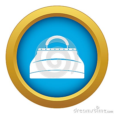 Carpetbag icon blue vector isolated Vector Illustration