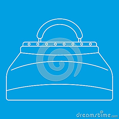 Carpetbag icon, outline style Vector Illustration