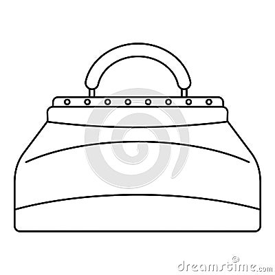 Carpetbag icon, outline style Vector Illustration