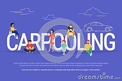 Carpooling concept illustration Vector Illustration