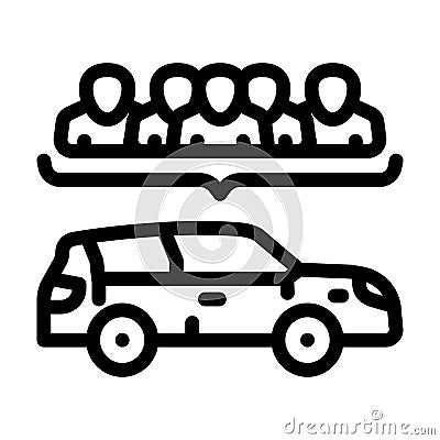 carpooling environmental line icon vector illustration Vector Illustration