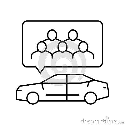 carpooling environmental line icon vector illustration Cartoon Illustration