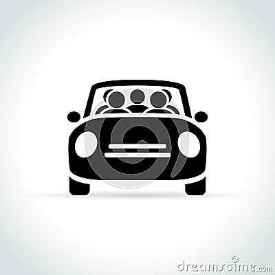 Carpooling icon on white background Vector Illustration