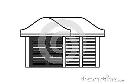 Carport for cars at home. Vector carport design in flat lines Vector Illustration