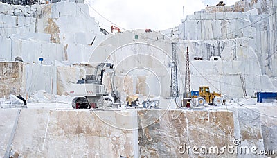 A Carrara marble quarry Stock Photo