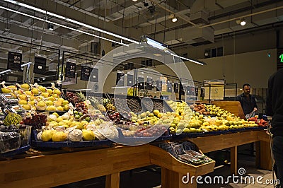 Carrefour Istanbul Maltepe, fruit section Editorial Stock Photo