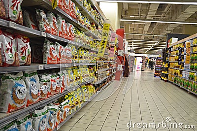 Carrefour Istanbul Maltepe, people shopping Editorial Stock Photo