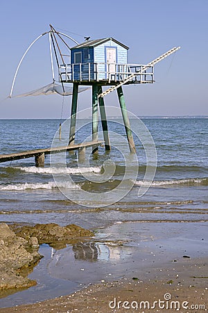 Carrelet at Saint-Michel-Chef-Chef in France Stock Photo