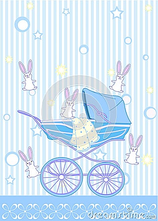 Carriage_blue Vector Illustration