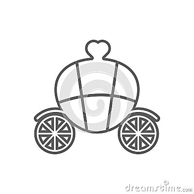 carriage with a heart icon. Element of Romance for mobile concept and web apps icon. Outline, thin line icon for website design Stock Photo