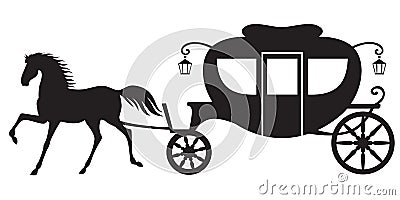 Carriage and horse Vector Illustration