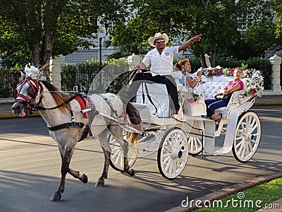 Carriage Ride in Merida Yucatan Editorial Stock Photo
