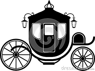 Carriage in Silhouette Vector Illustration