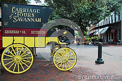 Carriage tours in Savannah Editorial Stock Photo