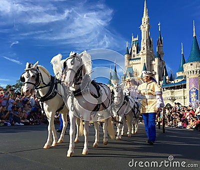 Carriage at Walt Disney World parade party Editorial Stock Photo