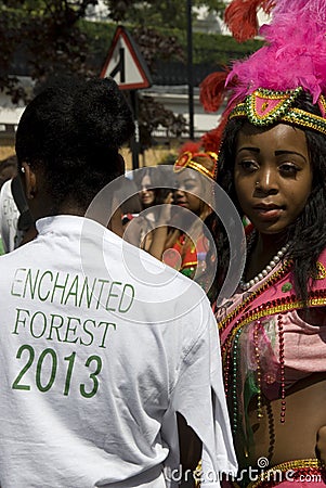 Carribean girl at the Notting Hill Carnival Editorial Stock Photo