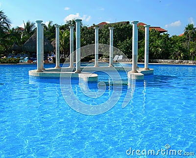 Carribean resort pool Stock Photo