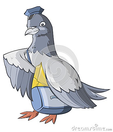 The carrier pigeon Vector Illustration