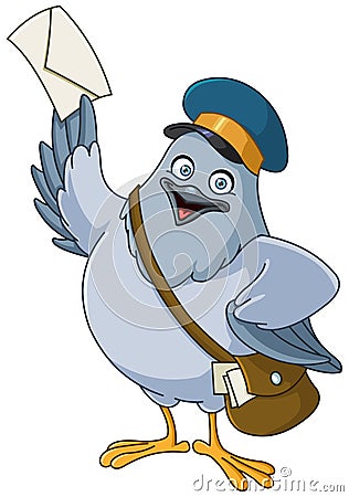 Carrier pigeon cartoon Vector Illustration