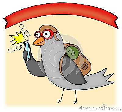 Carrier Pigeon drawing Stock Photo