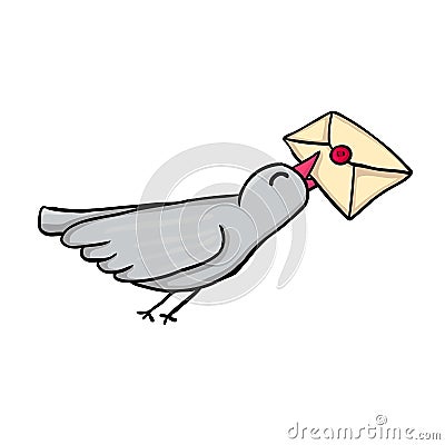 Carrier pigeon Vector Illustration