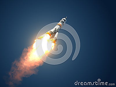 Carrier Rocket Soyuz-FG Takes Off Stock Photo