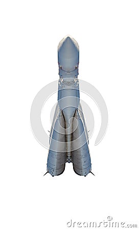 Carrier rocket on white background Stock Photo