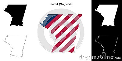 Carroll outline map Vector Illustration