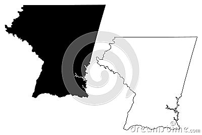 Carroll County, Maryland U.S. county, United States of America, USA, U.S., US map vector illustration, scribble sketch Carroll Vector Illustration