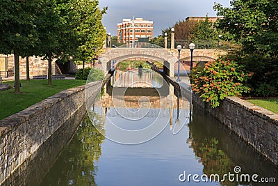 Carroll Creek Downtown Frederick Maryland MD Stock Photo