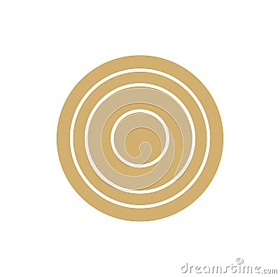 Carrom circular pieces of wood colored white round icon Vector Illustration