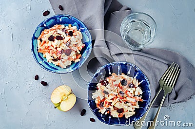 Carrot apple dried cranberries slaw Stock Photo