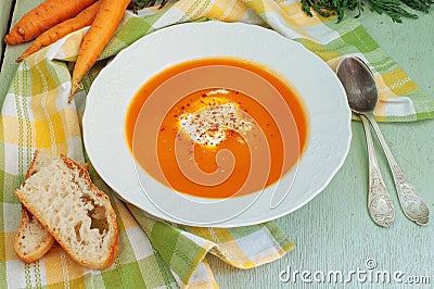 Carrot-Apple Soup Stock Photo