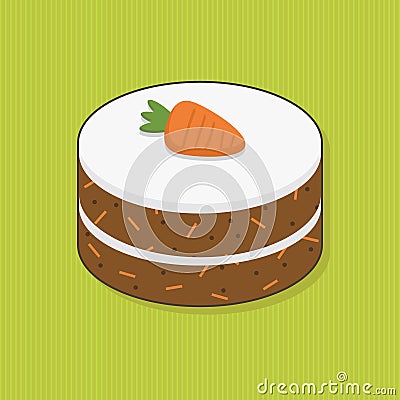 Carrot cake Vector Illustration