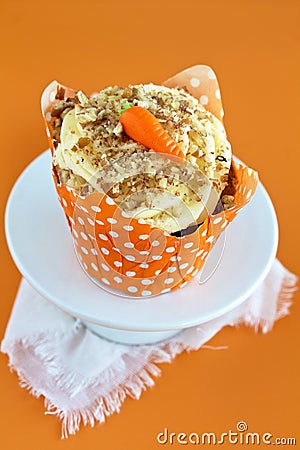 Carrot Cake Cupcake Stock Photo