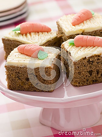 Carrot Cake Squares Stock Photo