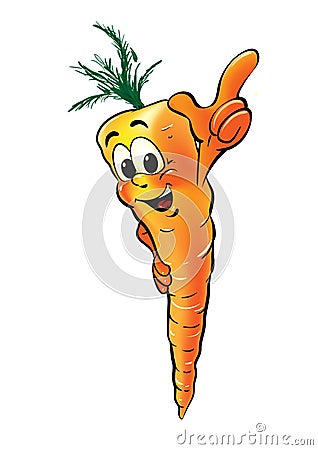 Carrot cartoon character Stock Photo