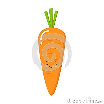 Carrot cartoon figure design isolated on white background. Kawaii style Stock Photo