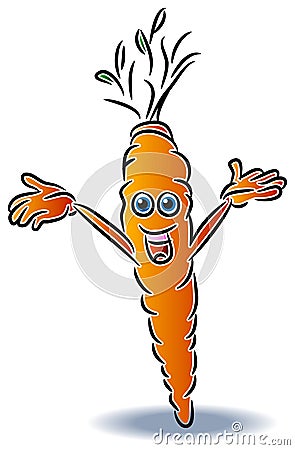 Carrot character Vector Illustration