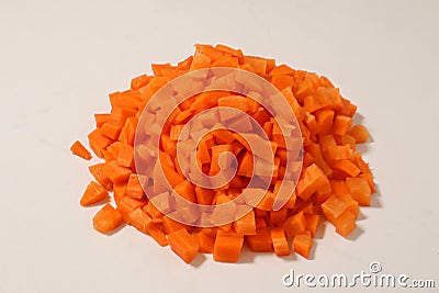Carrot chopped on a white background Stock Photo