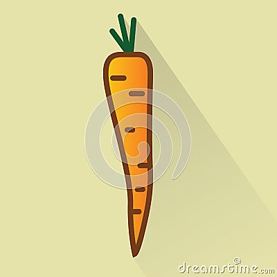 Carrot flat design icon Vector Illustration