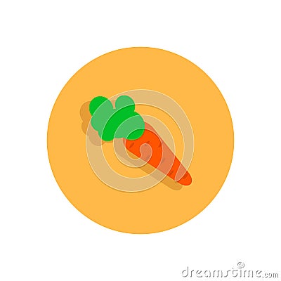 Carrot flat icon. Round colorful button, circular vector sign, l Vector Illustration