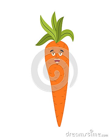 Carrot happy emoji. Vegetable Merry isolated. Joyful emotion Vector Illustration