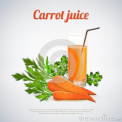 Carrot Juice Illustration Vector Illustration