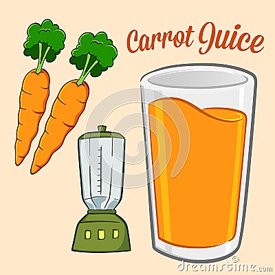 Carrot Juice Ingredients Vector Illustration
